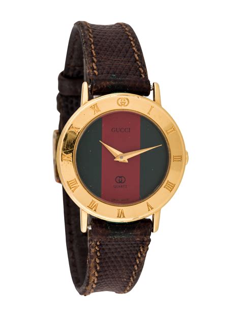 gucci ladies watch leather strap